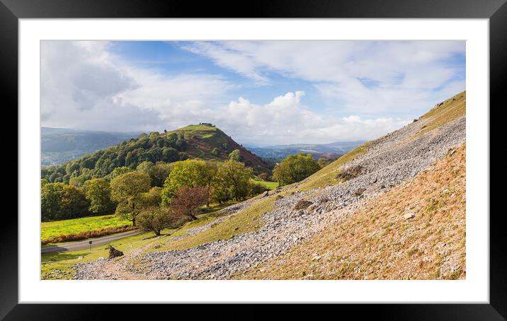 Slopes around Castell Dinas Bran Framed Mounted Print by Jason Wells