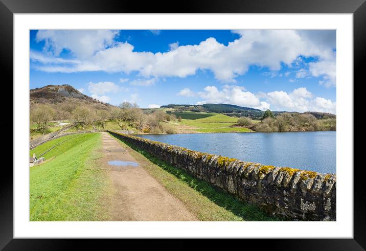 Path and stone wall surround Bottoms Reservoir Framed Mounted Print by Jason Wells
