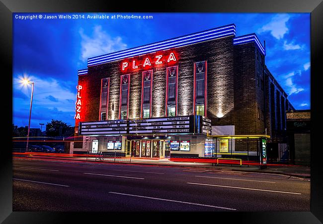  Plaza cinema in the blue hour Framed Print by Jason Wells