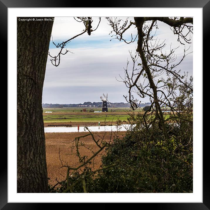  Windmill on the Norfolk Broads Framed Mounted Print by Jason Wells