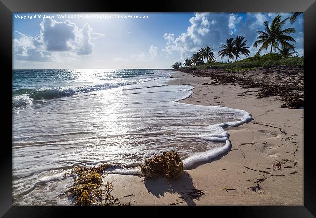  Waves lap the Cuban shore Framed Print by Jason Wells