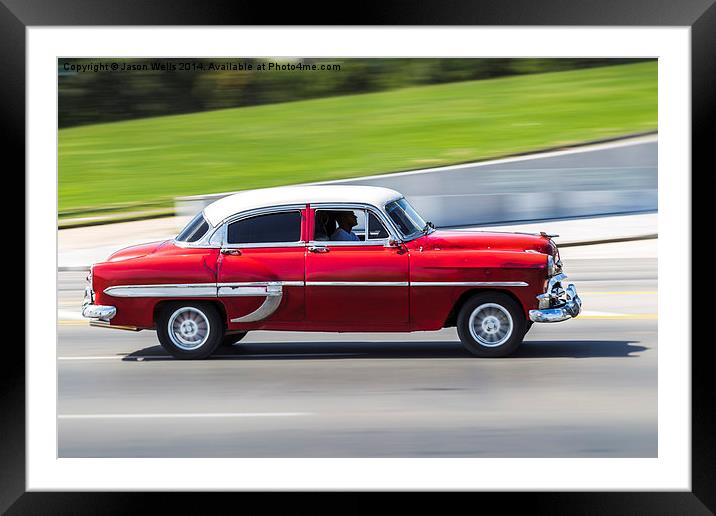Panning a classical car Framed Mounted Print by Jason Wells