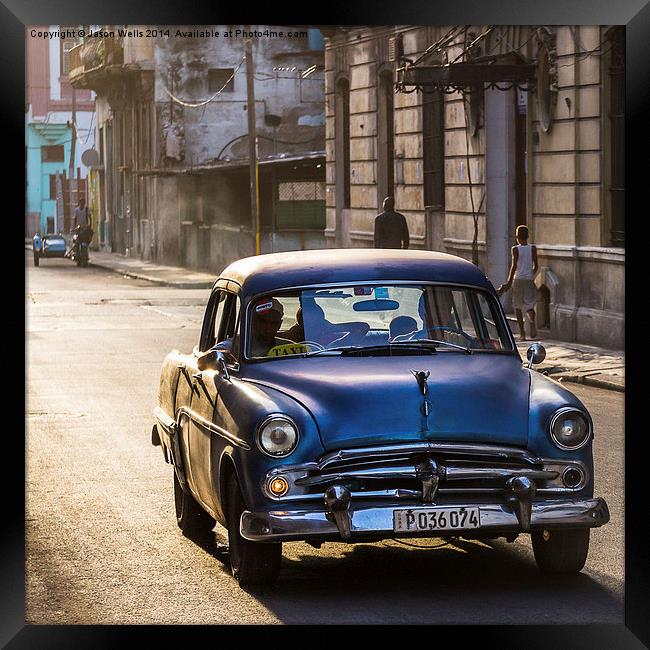  Classical car at sunset Framed Print by Jason Wells