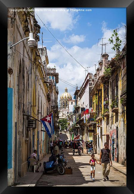  Street in Havana leading to the Capitol Framed Print by Jason Wells