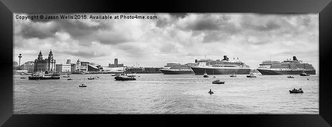   Three Queens panorama (mono) Framed Print by Jason Wells