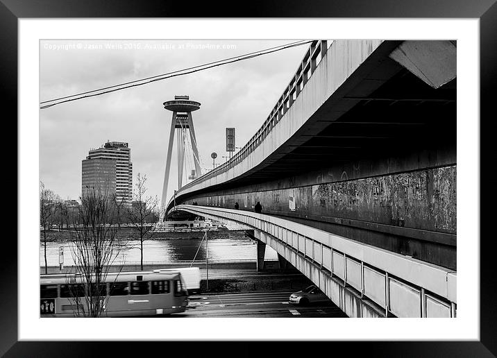 Looking alongside the UFO Bridge during the day Framed Mounted Print by Jason Wells