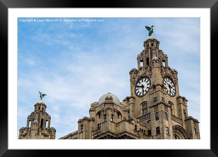 Top of the Royal Liver Building Framed Mounted Print by Jason Wells