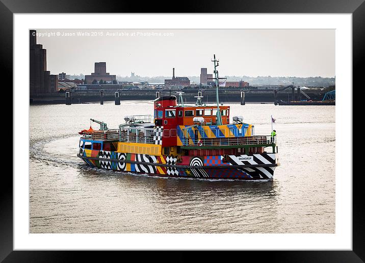 Dazzle ferry on the Mersey Framed Mounted Print by Jason Wells