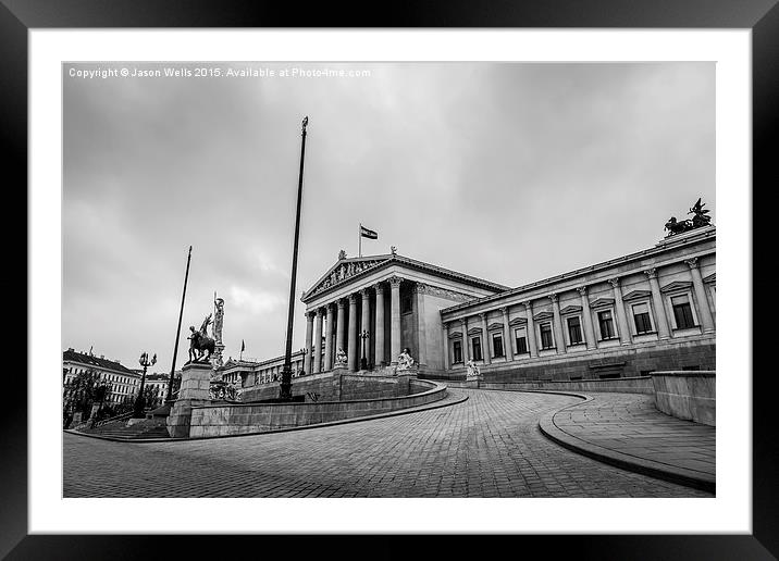 Austrian Parliament Building in Vienna captured in Framed Mounted Print by Jason Wells
