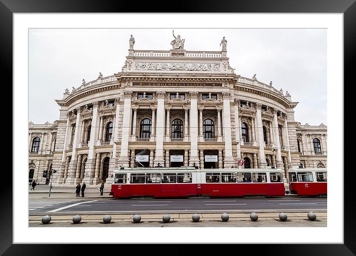 Tram in front of the KK Hofburgtheater by day Framed Mounted Print by Jason Wells