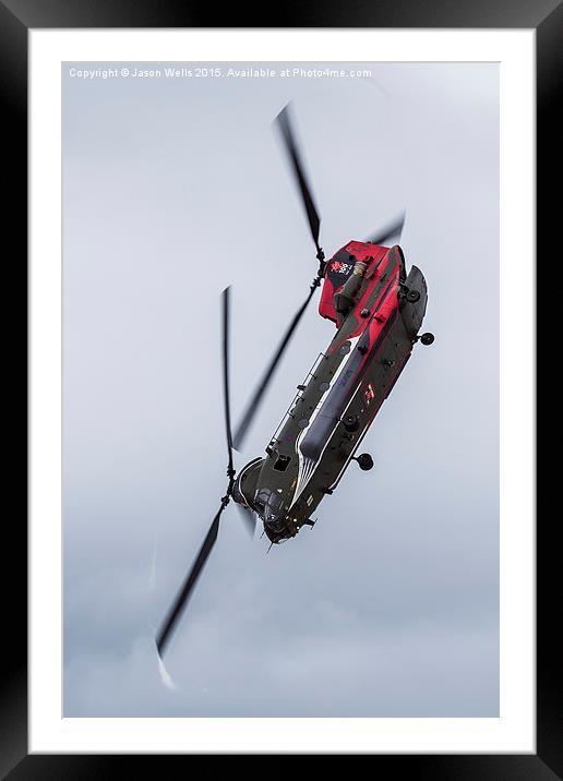 RAF Chinook pointing down Framed Mounted Print by Jason Wells