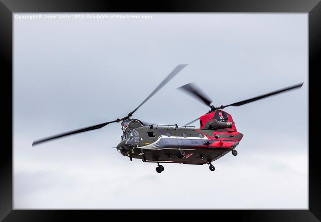 RAF Chinook in anniversary colours Framed Print by Jason Wells