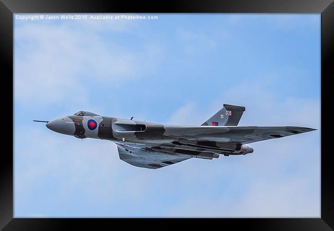 Vulcan against a blue sky at Blackpool Framed Print by Jason Wells