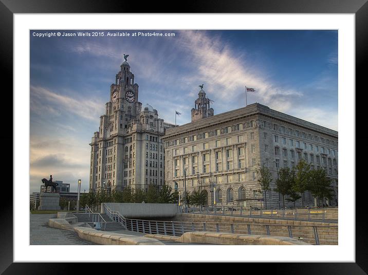 Cunard Building & the Royal Liver Building Framed Mounted Print by Jason Wells