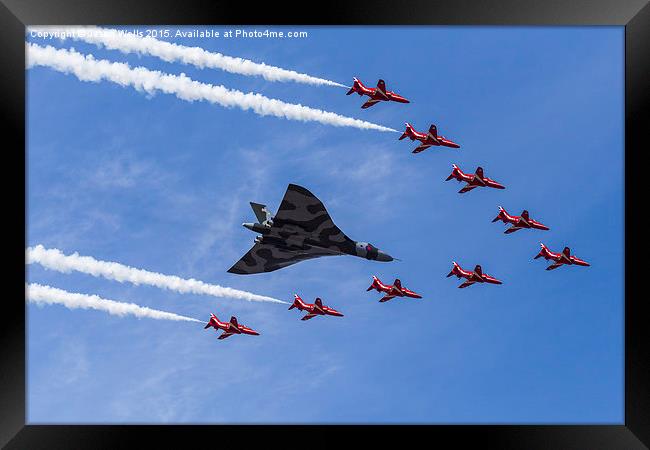 The Vulcan with the Red Arrows Framed Print by Jason Wells