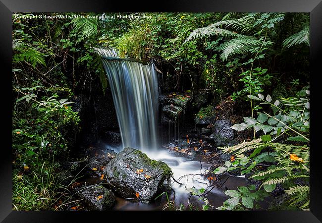 Small waterfall in the countryside Framed Print by Jason Wells