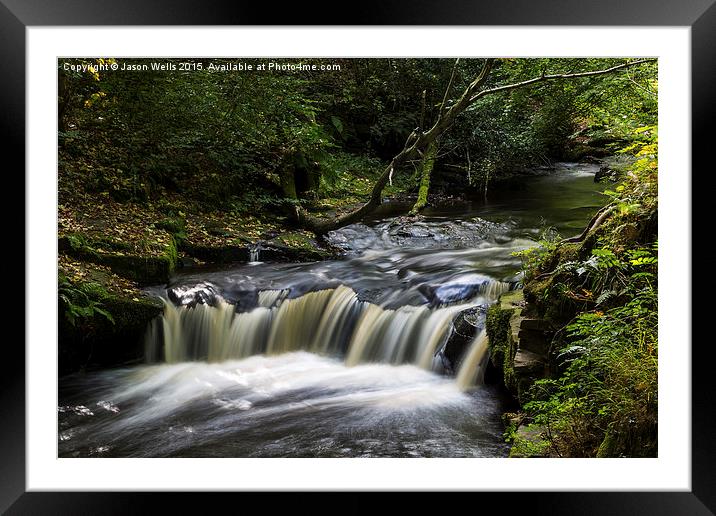 Rushing water over the rocks Framed Mounted Print by Jason Wells