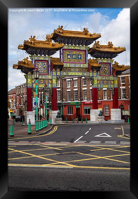 Arch at Liverpool's Chinatown Framed Print by Jason Wells