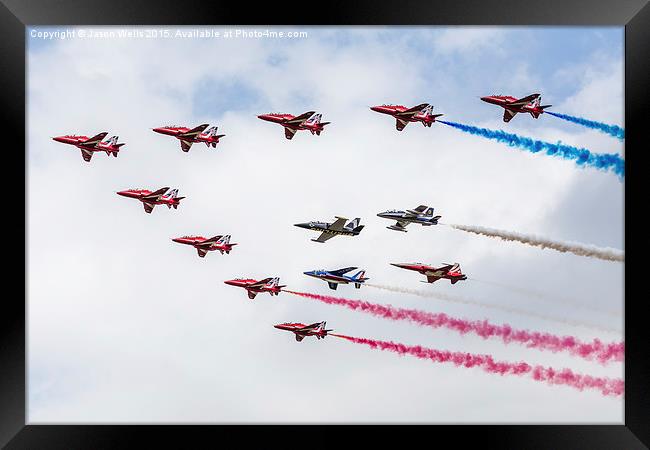 Red Arrows 50th anniversary flypast Framed Print by Jason Wells