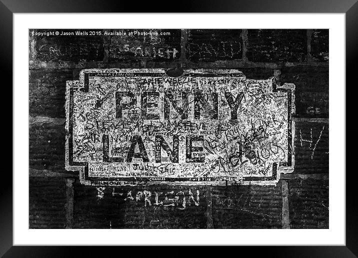 Penny Lane (monochrome) Framed Mounted Print by Jason Wells
