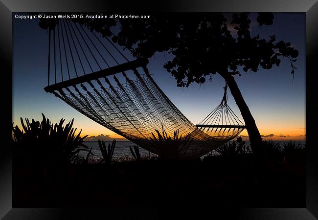 Silhouette of a hammock Framed Print by Jason Wells