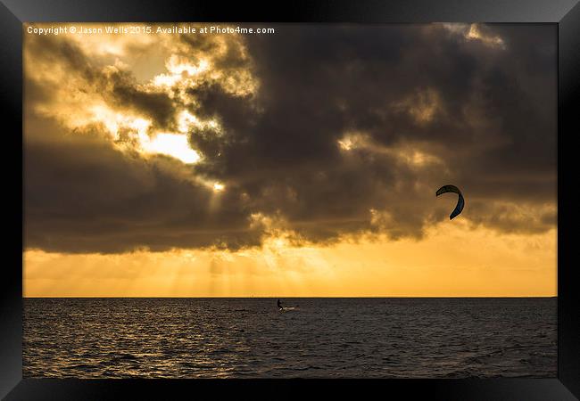 Kite surfing in Cuba Framed Print by Jason Wells