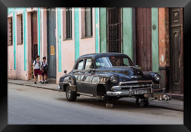 School boys on lunch in Havana Framed Print by Jason Wells