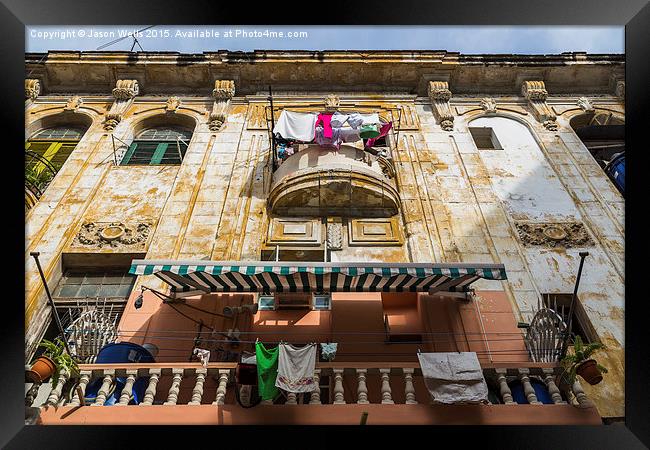 Laundry out in Centro Havana Framed Print by Jason Wells