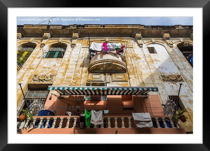 Laundry out in Centro Havana Framed Mounted Print by Jason Wells