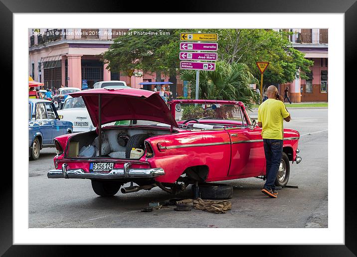 Tyre change on the Prado Framed Mounted Print by Jason Wells