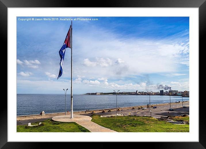 Row of Cocotaxis on the Malecon Framed Mounted Print by Jason Wells