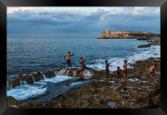 Backflipping off the Malecon Framed Print by Jason Wells