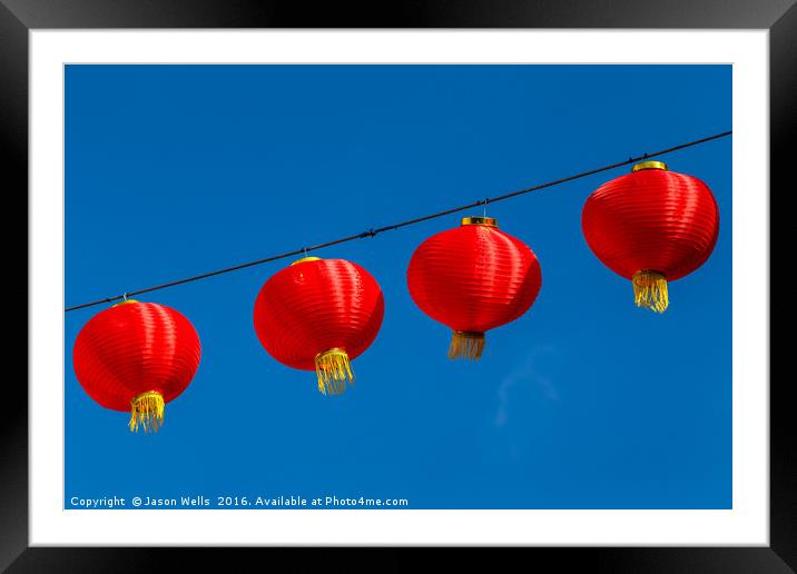 Red lanterns Framed Mounted Print by Jason Wells