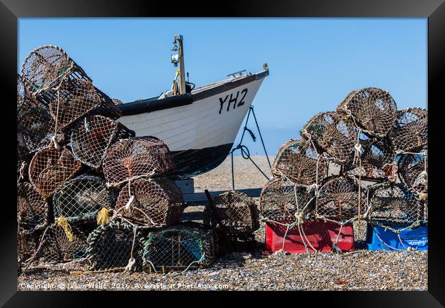 Fishing boat at Cley Framed Print by Jason Wells
