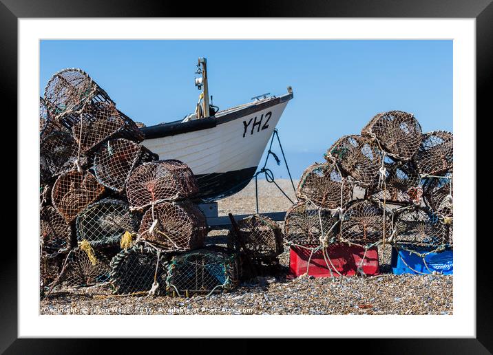 Fishing boat at Cley Framed Mounted Print by Jason Wells