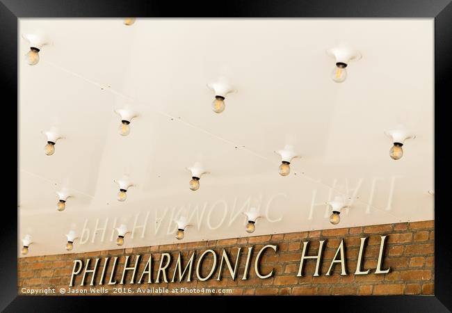 Philharmonic Hall reflection Framed Print by Jason Wells