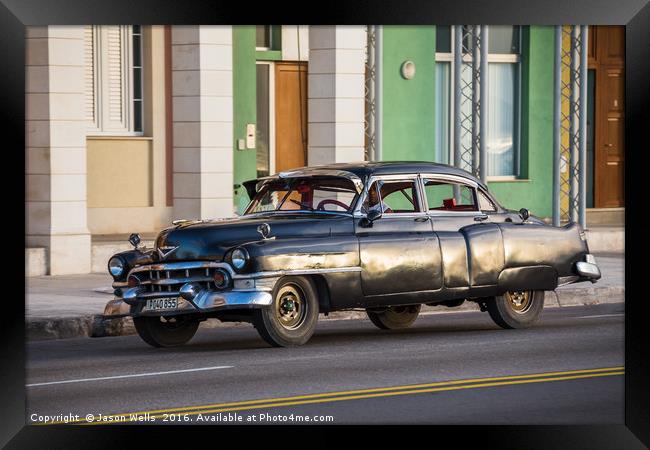 Vintage car on the Malecon Framed Print by Jason Wells