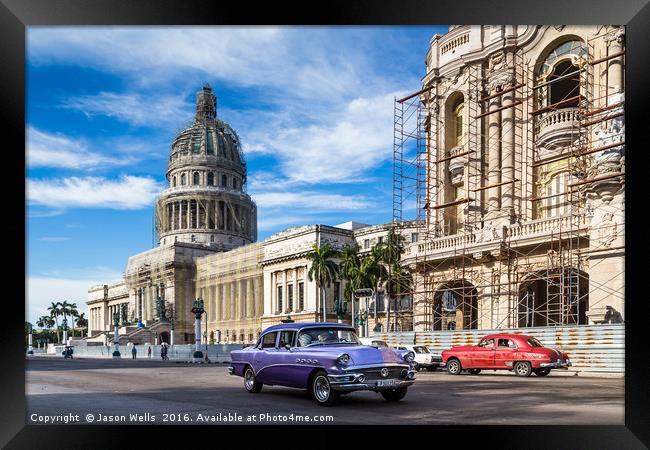 Purple old timer along the Prado Framed Print by Jason Wells