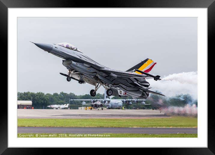 Belgian Air Component F-16AM Fighting Falcon after Framed Mounted Print by Jason Wells