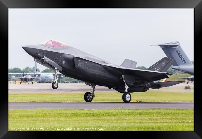 F-35A slows to land Framed Print by Jason Wells