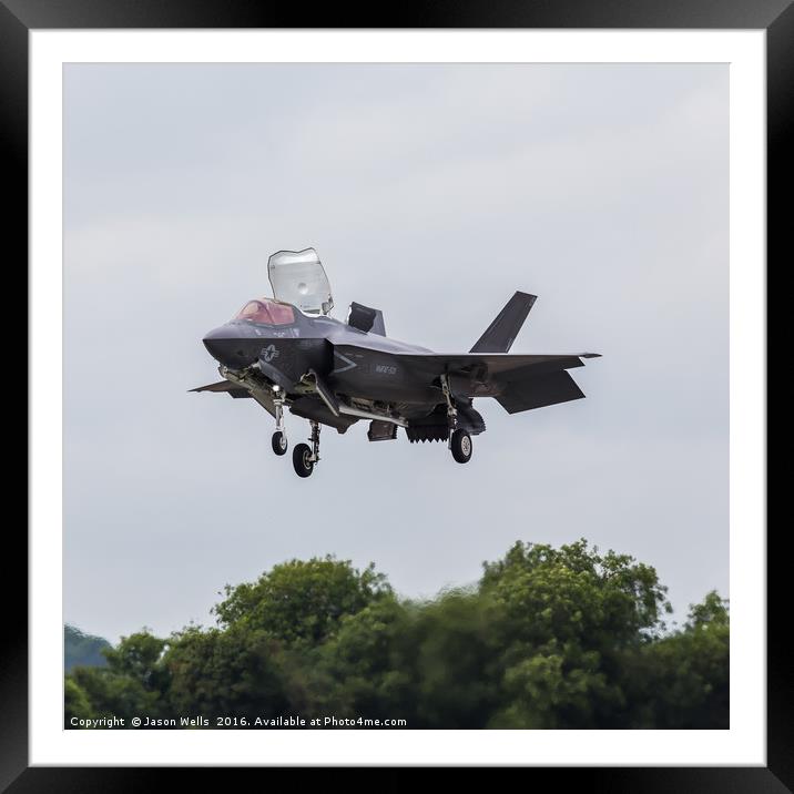 Square crop of the Lightning II landing vertically Framed Mounted Print by Jason Wells