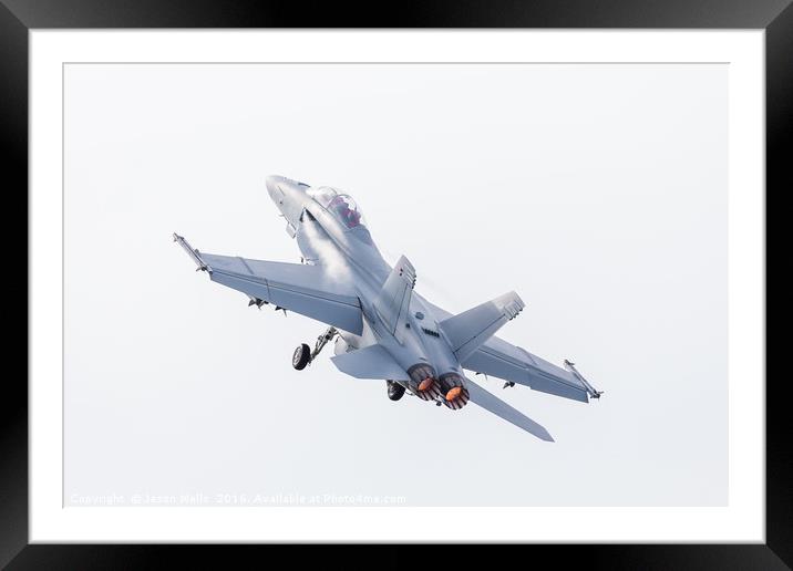 F/A-18 Super Hornet from the US Navy lifting into  Framed Mounted Print by Jason Wells