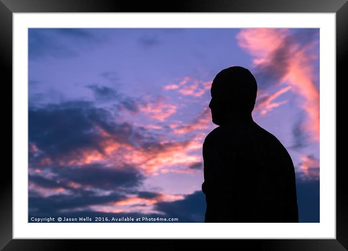 Sunset turns into twilight above the Iron Men Framed Mounted Print by Jason Wells
