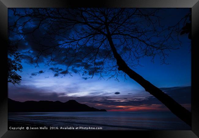 Twilight over Playa Matapalo Framed Print by Jason Wells