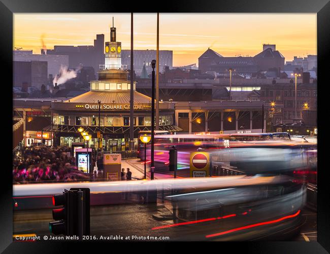 Queens Square bus station Framed Print by Jason Wells