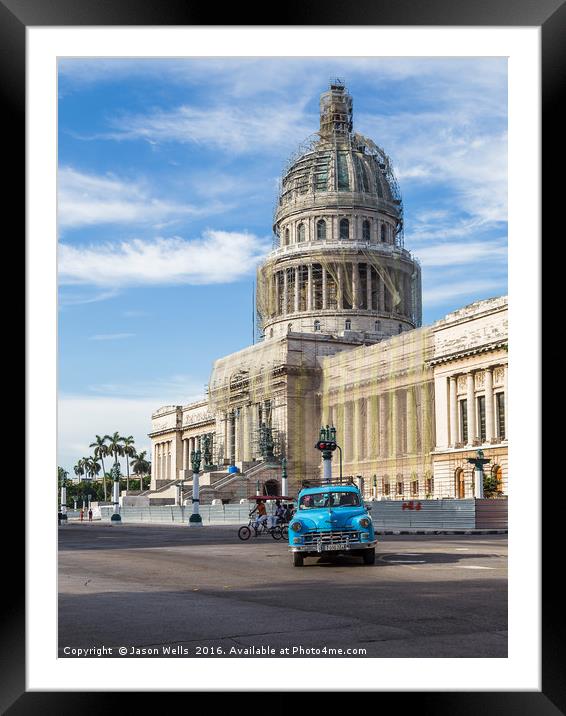 Traffic in front of National Capitol Building Framed Mounted Print by Jason Wells