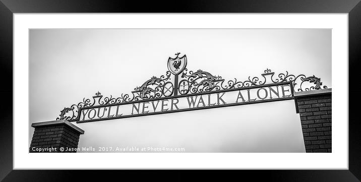 Shankly Gates (monochrome) Framed Mounted Print by Jason Wells