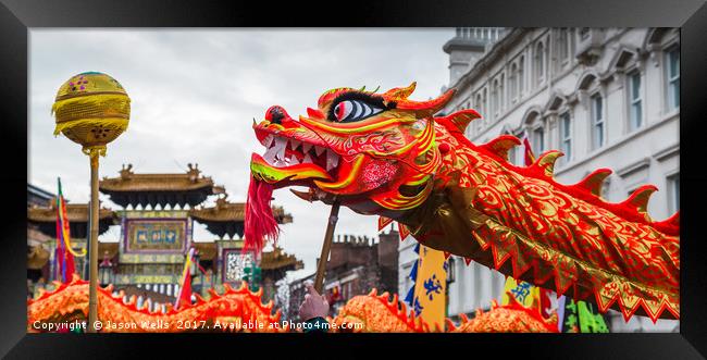 Dragon reaching for the pearl Framed Print by Jason Wells