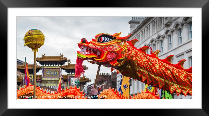 Dragon reaching for the pearl Framed Mounted Print by Jason Wells