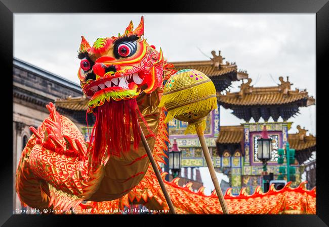 Dragon Dance in Chinatown Framed Print by Jason Wells